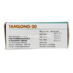 タミロング 20 ノルバデックスジェネリック タモキシフェン 20mg 錠 箱 製造元 HAB社